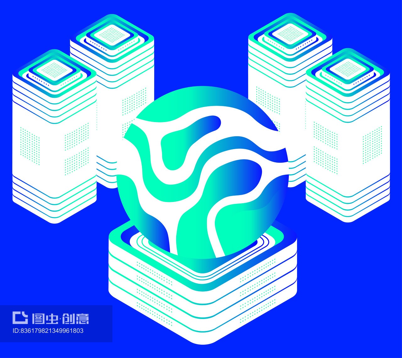 科技環(huán)保強力凈化地球插畫